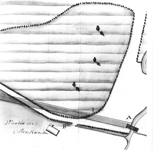 Merkwiller-Pechelbronn. Moulin de Merkwiller. Plan masse.