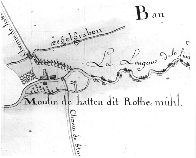 Moulin de Hatten, dit Rothmühl. Plan masse.