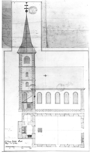 Plan et élévation latérale.