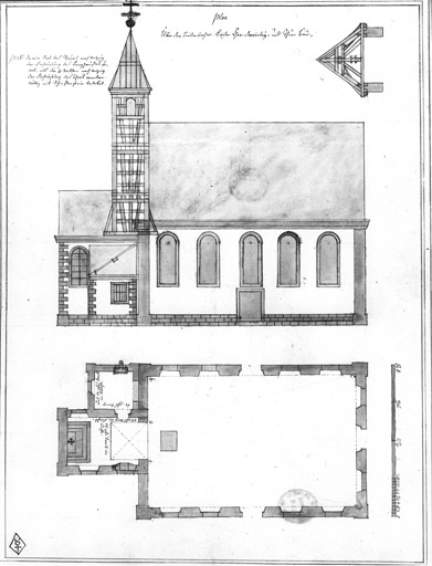 Plan et élévation latérale.