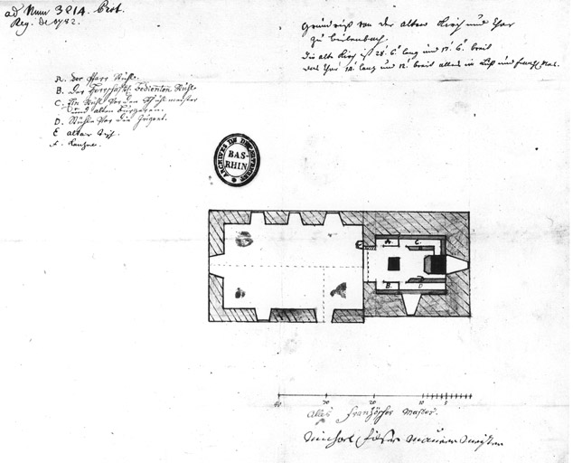 Plan de l'ancienne chapelle Saint-Michel.