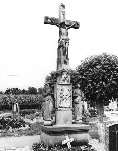 Calvaire : Christ en croix, Vierge, saint Jean