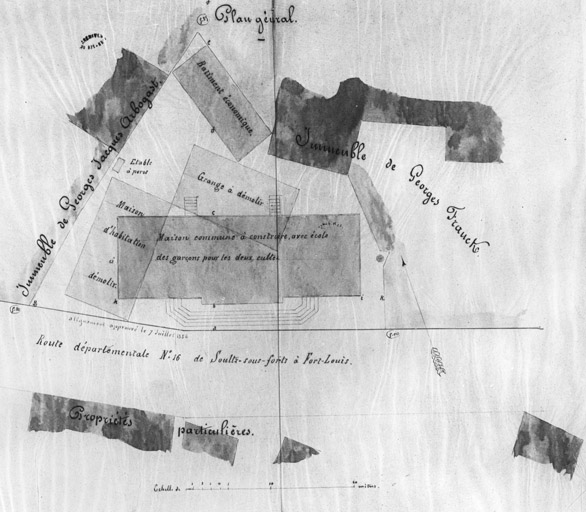 Mairie-école. Plan de situation.