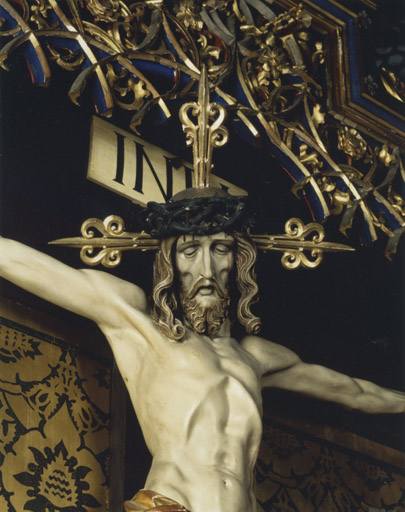 Détail de la tête du Christ.