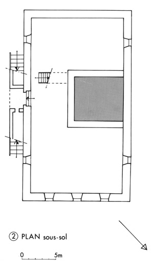 Le logis : plan du sous-sol.