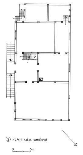 Le logis : plan du rez-de-chaussée surélevé.