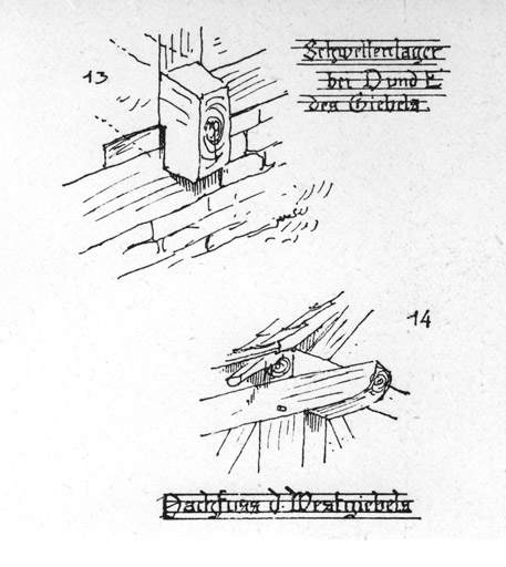 Détails : assemblage de poteau d'angle.