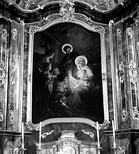 Vue du tableau du maître-autel : Adoration des Bergers.