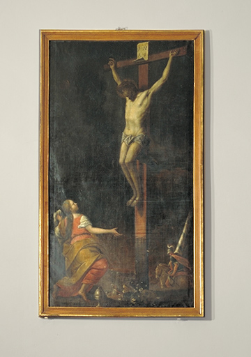 Tableau : Christ en croix, sainte Madeleine