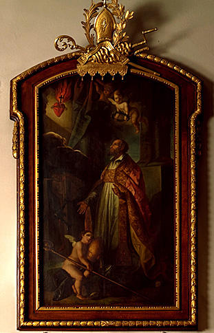 2 tableaux d'autel : Vierge à l'Enfant de l'Immaculée Conception, saint Augustin