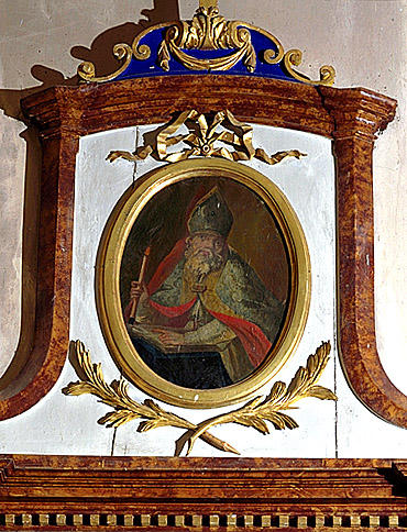 4 tableaux : Vierge à l'Enfant remettant le rosaire à Saint Dominique et sainte Catherine de Sienne, sainte Marguerite, saint Wendelin, saint Blaise