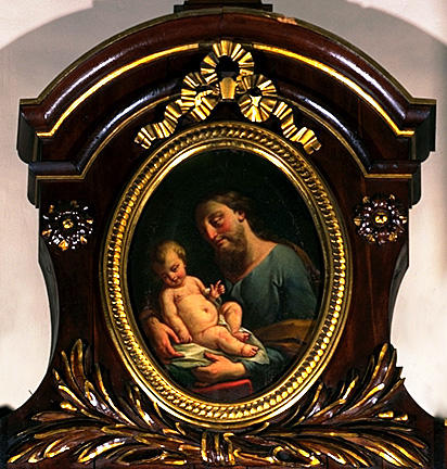 4 tableaux : Vierge à l'Enfant, saint Joseph à l'Enfant Jésus, saint Nicolas, Education de la Vierge