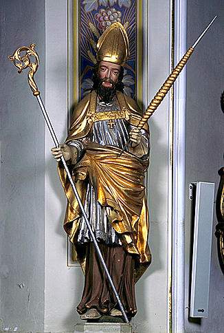 2 statues : Saint Erasme, sainte Barbe