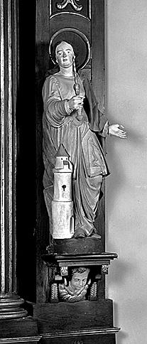 2 statues : Sainte Marie Madeleine, sainte Barbe