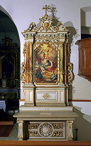 2 autels, 2 retables (autels secondaires), de la Vierge, de saint Joseph