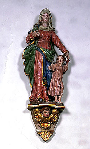 Groupe sculpté : Sainte Elisabeth et Jean Baptiste enfant