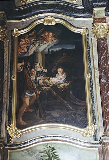 Adoration des bergers, tableau du retable de l'autel nord.