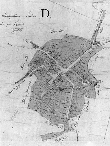 Cadastre Napoléonien, début XIXe, section D Le Village.
