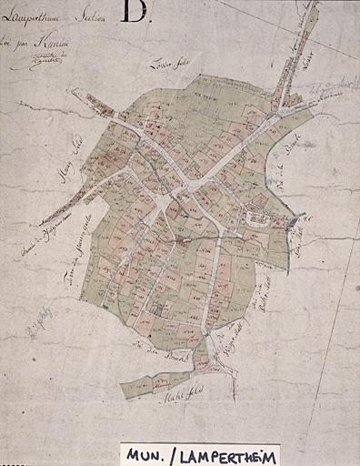 Cadastre Napoléonien, début XIXe, section D Le Village.