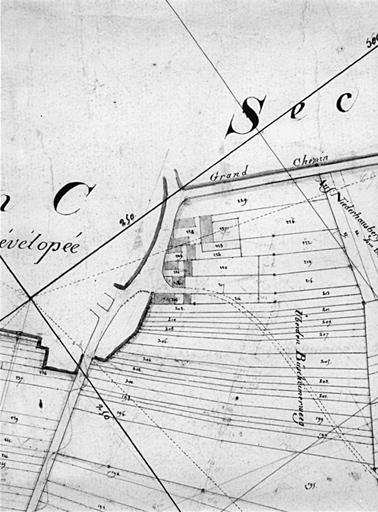 Cadastre Napoléonien, 1820, Ecart 'Uber den Buscheimerweg'.