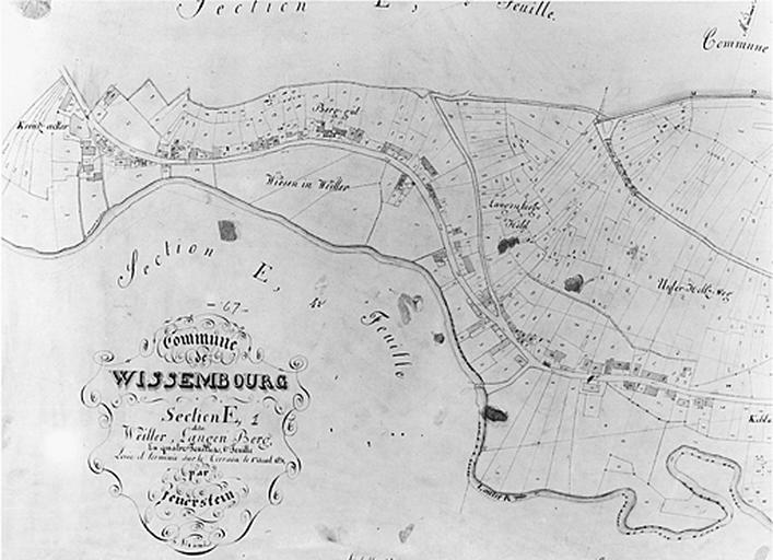 Vue du plan cadastral napoléonien de 1831 : section E1 Weiler et Langenberg.