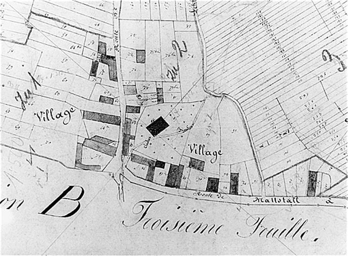 Plan cadastral napoléonien 1825 : section A, village de Mattstall.