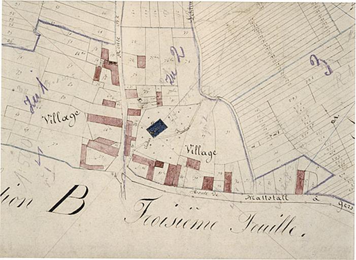 Plan cadastral napoléonien 1825 : section A, village de Mattstall.