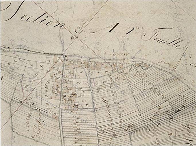 Plan cadastral napoléonien 1825 : section B, village de Mattstall.