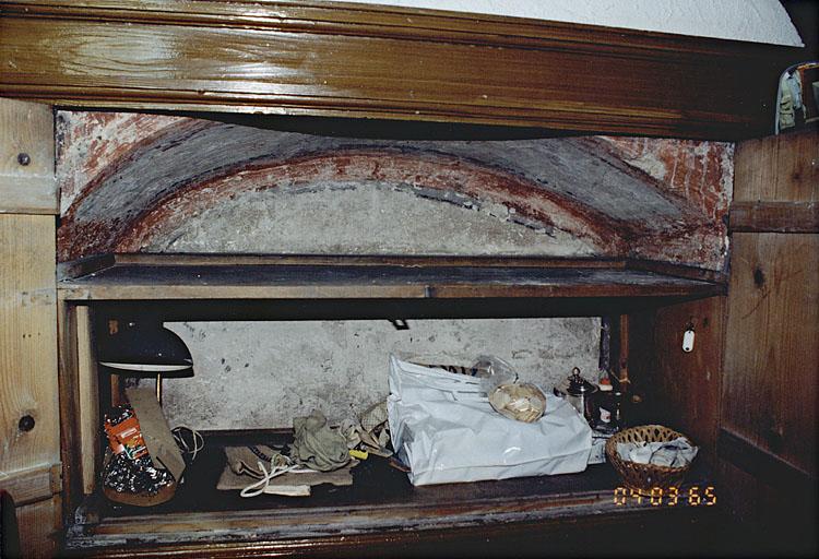 La niche de l'armoire eucharistique : traces de polychromie.