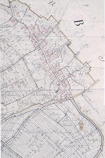 Extrait du plan cadastral de 1827 : le village de Mitschdorf.
