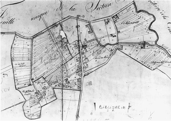 Extrait du plan cadastral de 1827, section A.