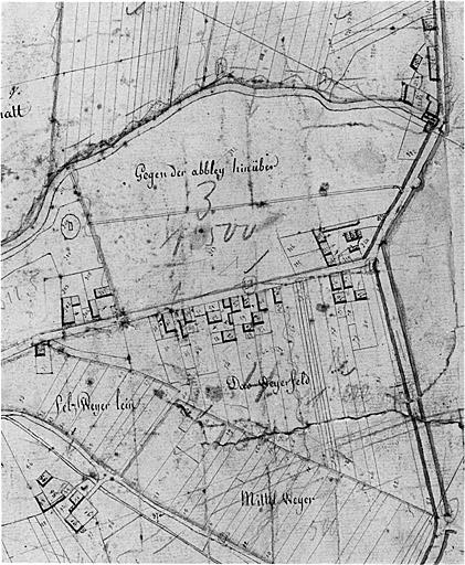 Extrait du plan cadastral de 1827, section B.