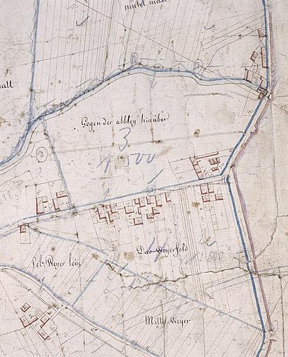 Extrait du plan cadastral de 1827, section B.