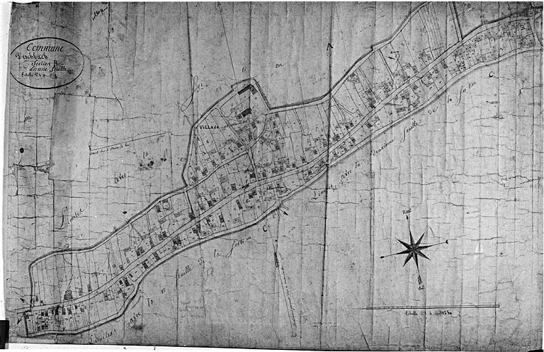 Extrait du plan cadastral de 1827, section B.