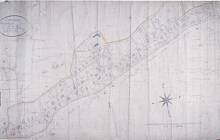 Extrait du plan cadastral de 1827, section B.