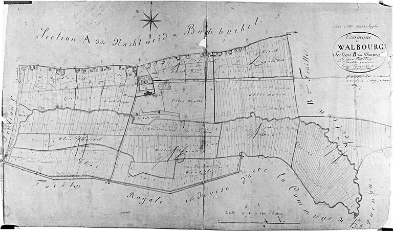 Extrait du plan cadastral de 1827 : section B.