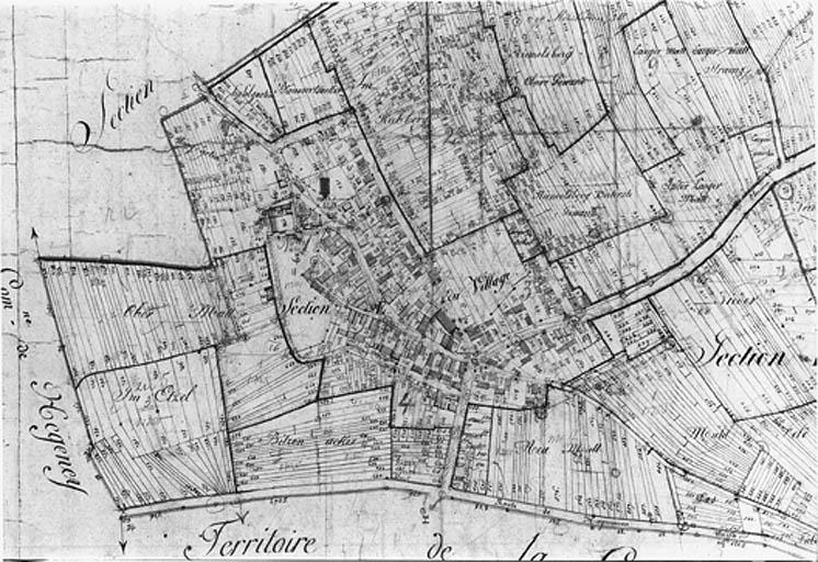 Extrait du plan cadastral de 1827.