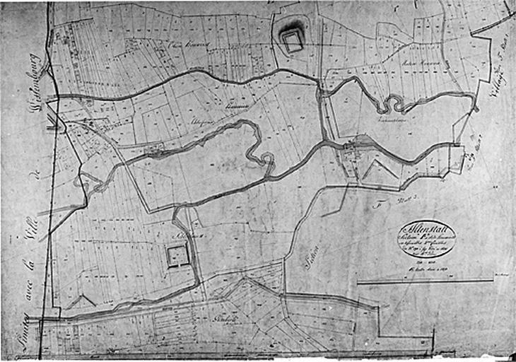 Vue du plan cadastral de 1831 : section E.
