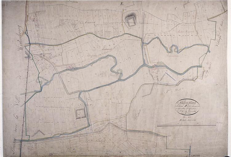 Vue du plan cadastral de 1831 : section E.