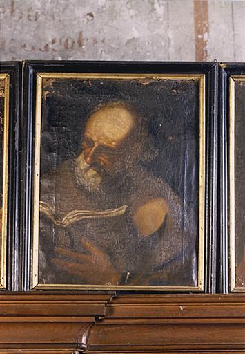 Saint Matthias (?), avec un livre et la hache (?).