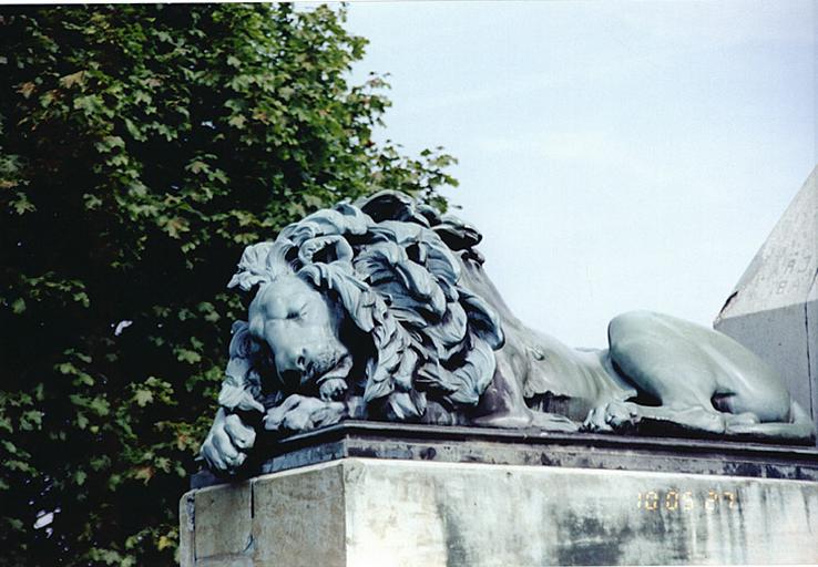 Monument No 3, commémorant la guerre de 1870. Vue d'un lion.
