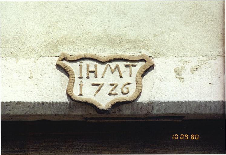 Maison 21, faubourg de Bitche, détail du millésime 1726.