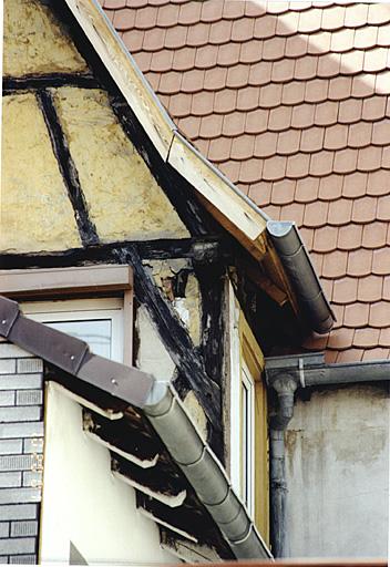 Maison 12, rue du Sel, détail du pan de bois, 15e siècle (?).