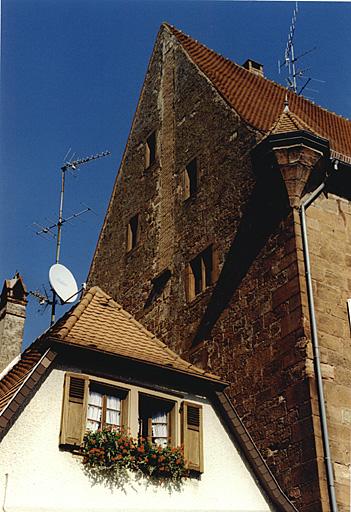 Vue partielle du mur-pignon ouest.