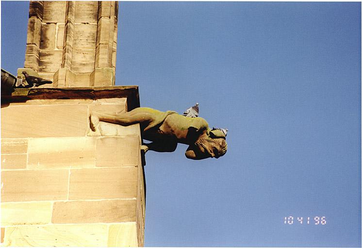 Gargouille et pinacle sur le contrefort nord-est du bras nord du transept.