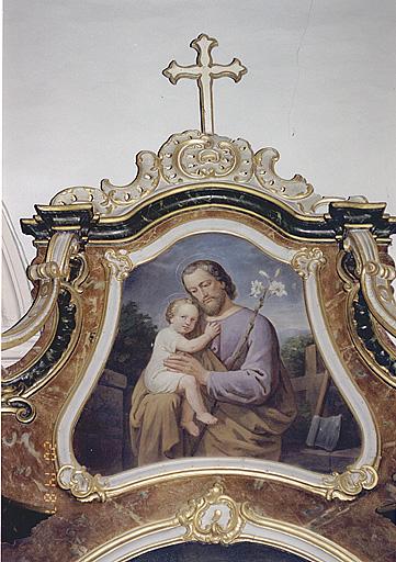 Tableau du couronnement : saint Joseph et l'Enfant Jésus.