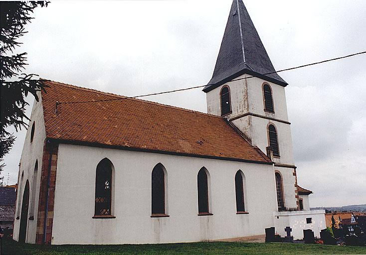 Elévation sud de la nef et de la tour-choeur.