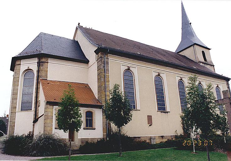 Vues du sud. Elévations latérales de la nef et du choeur.