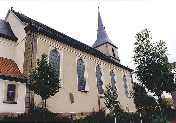 Elévation latérale sud de la nef.