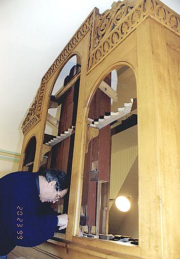 Le buffet sans les tuyaux lors de la restauration de 1998.